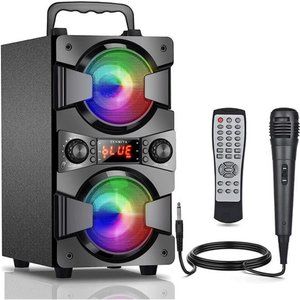 60W Bluetooth USB Speakers Portable Wireless Speaker with Double Subwoofer Bass